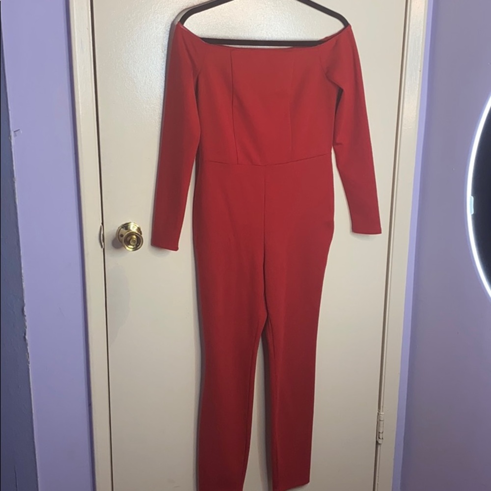 Red stretchy jumpsuit